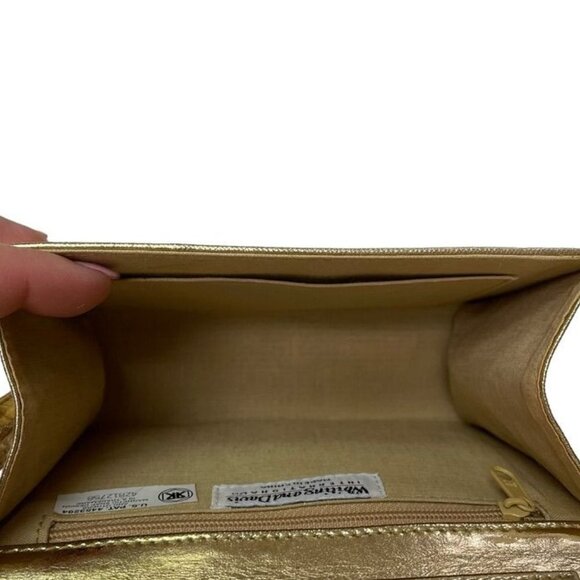 Whiting and Davis Gold Metal Mesh Clutch Shoulder or Crossbody Bag Strap Purse - Picture 10 of 14